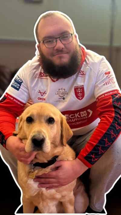 Nathan Major and his guide dog Jackson