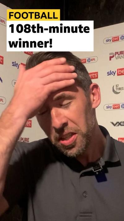 Christian Fuchs with hand on head and BBC graphic
