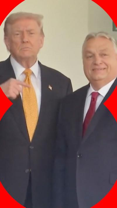 Donald Trump and Viktor Orban outside the White House