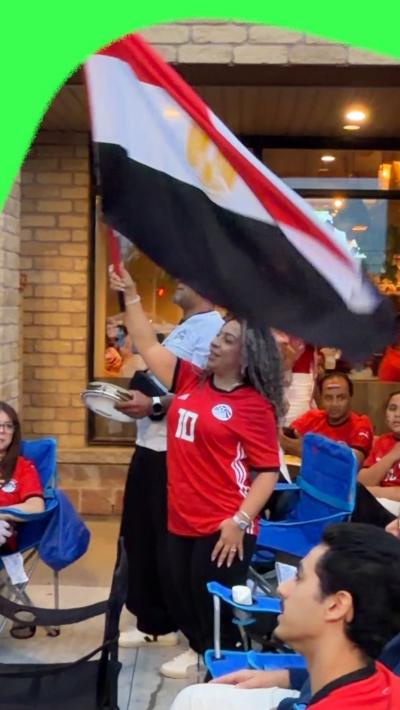 Egypt fan holding Egyptian flag