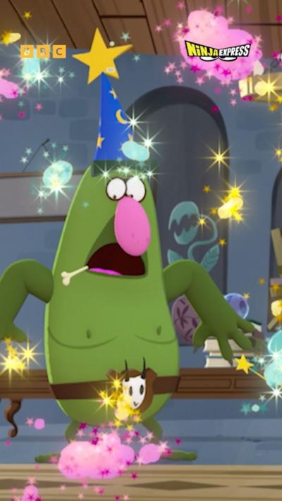 A wizard has magically turned into a green monster.