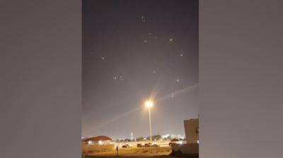 Lights in the sky above Doha