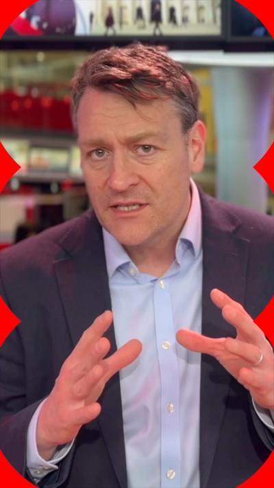 Joe Inwood in the BBC newsroom looking into the camera as he speaks