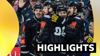 Belfast Giants celebrate victory over Sheffield Steelers