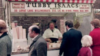 A street stall selling jellied eels