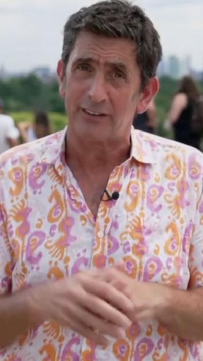 Justin Rowlatt in a floral shirt