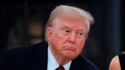 Donald Trump attends a private dinner for technology and business leaders. 