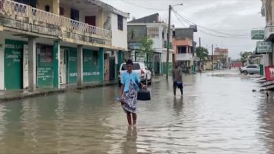 People in Haiti are navigating the town after it got flooded from Hurricane Melissa.