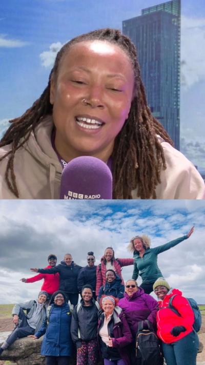 Split screen image of Black Girls Hike