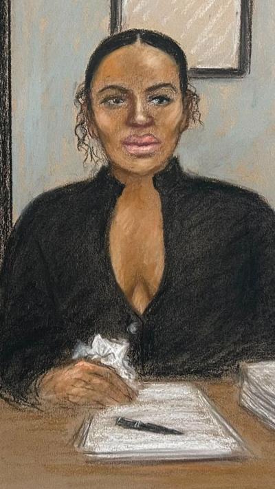Court sketch of Gabrielle Carrington at the Old Bailey