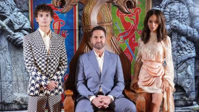 Mason Thames, Gerard Butler and Nico Parks in a photocall for How to Train Your Dragon