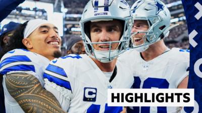 Dallas Cowboys kicker Brandon Aubery is congraulated by team-mates