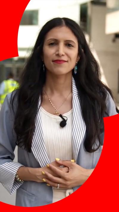 Noor Nanji wearing a striped top outside the BBC