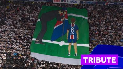 PSG fans tifo for Luis Enrique's daughter Xana