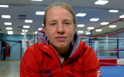 Rosie Eccles in the boxing gym