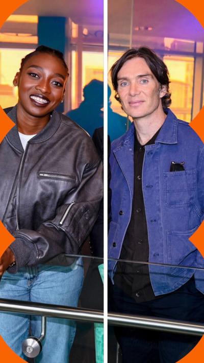 Simbi Ajikawo and Cillian Murphy smiling.