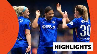 Sam Kerr celebrates with her Chelsea teammates