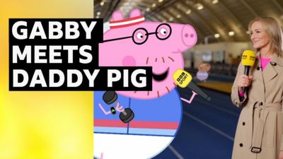 Gabby Logan speaks to Daddy Pig