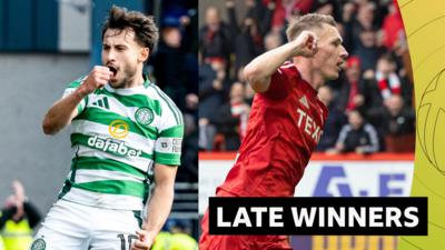 Celtic and Aberdeen late winners graphic