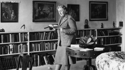 Agatha Christie, pictured at her home Greenway House, in Devon.