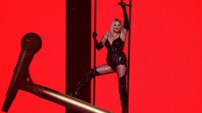 Erika Vikman representing Finland performs on stage