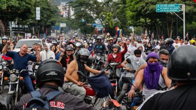 Protesters in Caracas