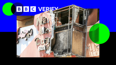 Aftermath of a strike on Gaza’s Nasser Hospital 