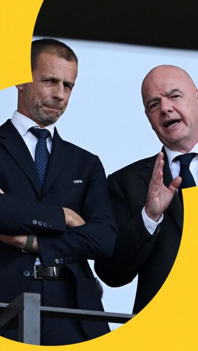 Uefa President Ceferin and Fifa President Gianni Infantino