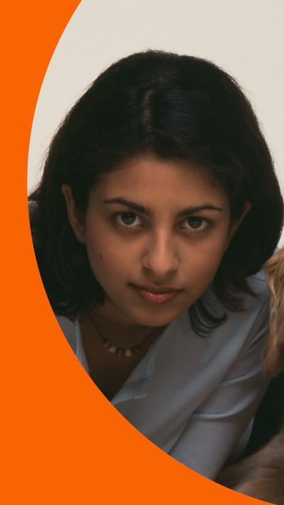 Archive image of Konnie Huq looking into the screen