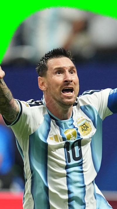 Lionel Messi shouts as he celebrates scoring Argentina's second goal against Egypt in the 2026 World Cup