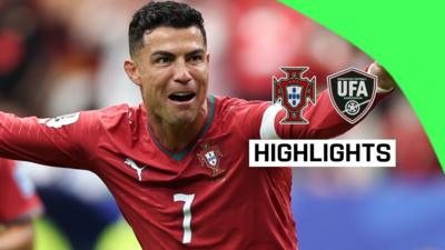 Cristiano Ronaldo celebrates scoring for Portugal with a big smile at the fans at the 2026 World Cup