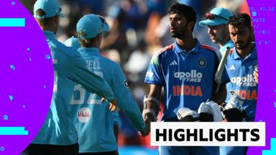 Washington Sundar shakes hands with England players 