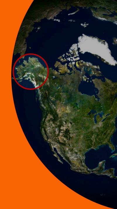 A map of the US with Alaska circled in red.