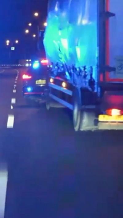 Lorry crashes into car