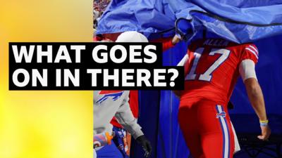 NFL player goes into blue medical tent