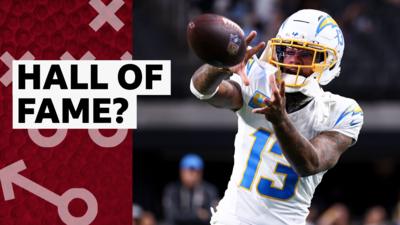 Keenan Allen catches a pass for the Los Angeles Chargers