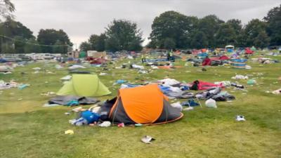 Tents left behind after Leeds Festival