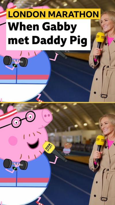 Gabby Logan speaks to animation of Daddy Pig