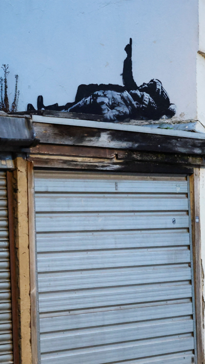 A new mural by anonymous artist Banksy, in Bayswater, London,