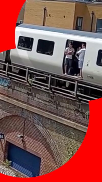 Passengers stuck on a hot London train