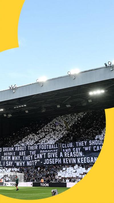 Tributes made to Kevin Keegan in the crows at St. James' Park ahead of the Newcastle v Liverpool game