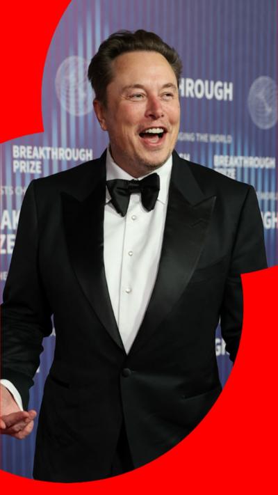 Elon Musk wearing a tuxedo
