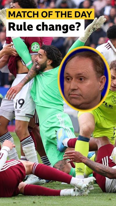 Darren Cann and a picture of David Raya