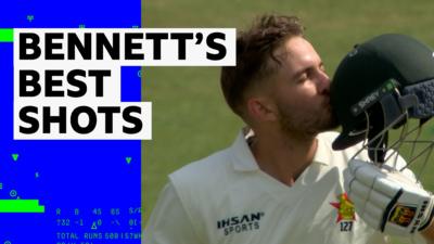 Brian Bennett kisses helmet to celebrate century