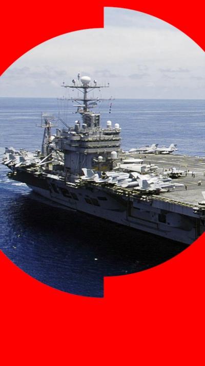 The USS Lincoln at sea.