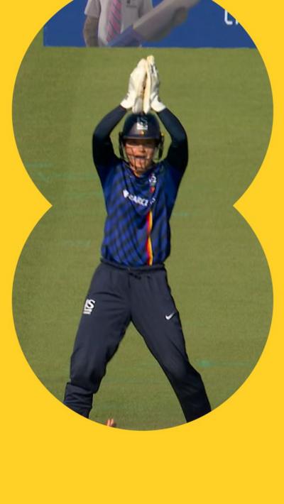 Amy Jones after taking a catch 