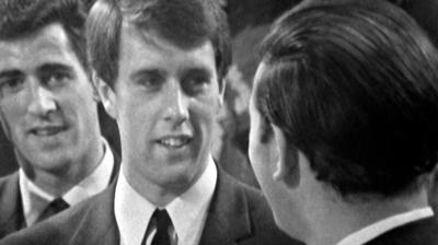 England footballer Geoff Hurst appearing on Sports Review of the Year 1966 with his teammates.