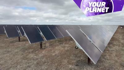 Solar panels and the your planet logo