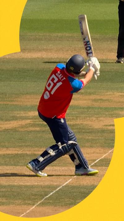 Phil Salt playing a shot in to the leg side