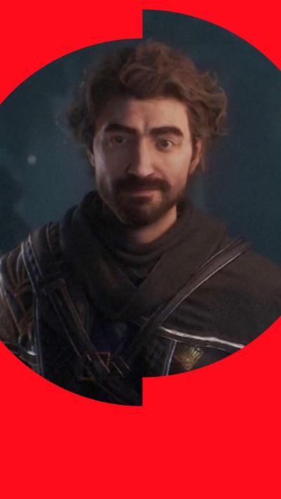 Image of computer animated bearded man in medieval attire